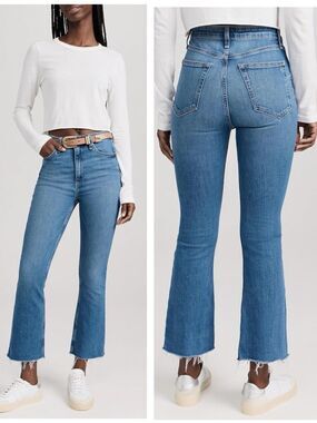 Rag & Bone Casey High-Rise Ankle Flare Jeans | Raw Hem | Premium Designer Denim